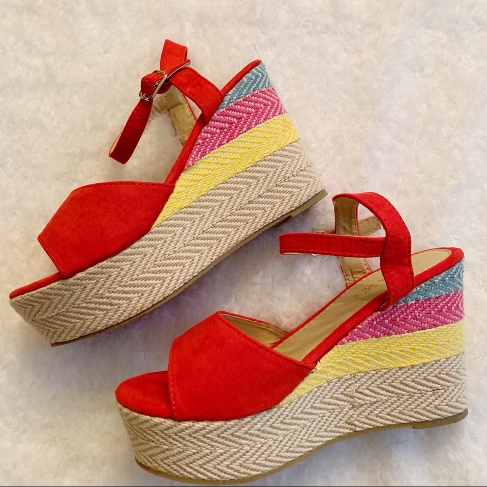 Red Summer Wedges NEW